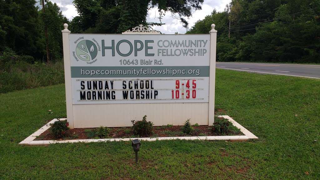 Hope Community Fellowship | 10643 Blair Rd, Mint Hill, NC 28227, USA