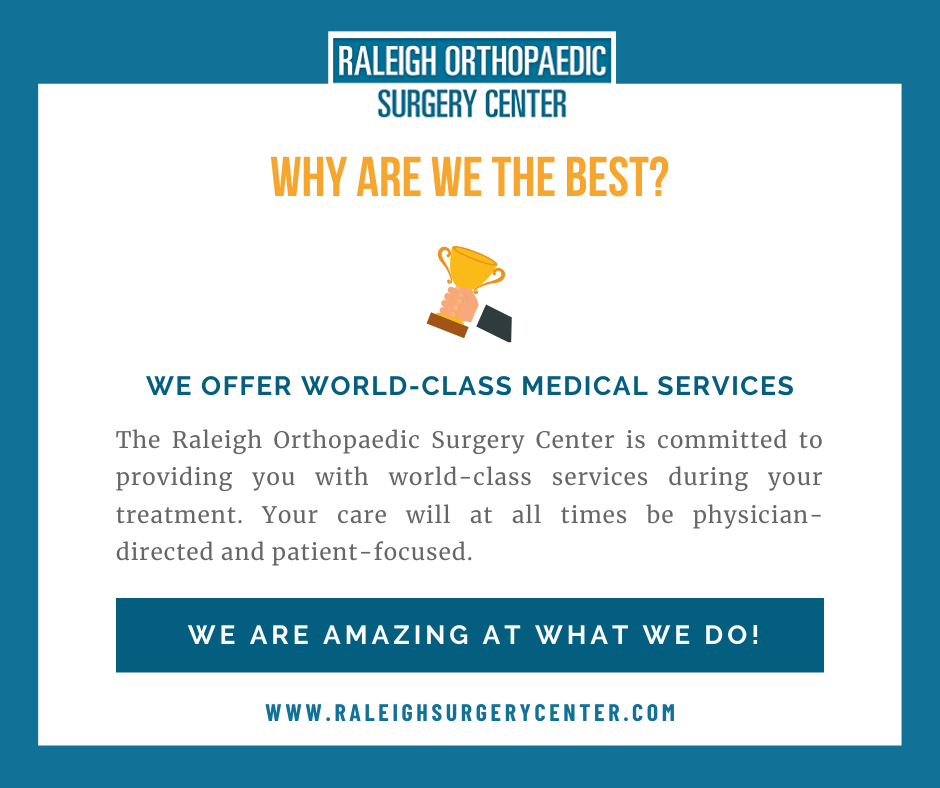 Raleigh Orthopaedic Surgery Center | 3001 Edwards Mill Rd, Raleigh, NC 27612, USA | Phone: (919) 719-3070