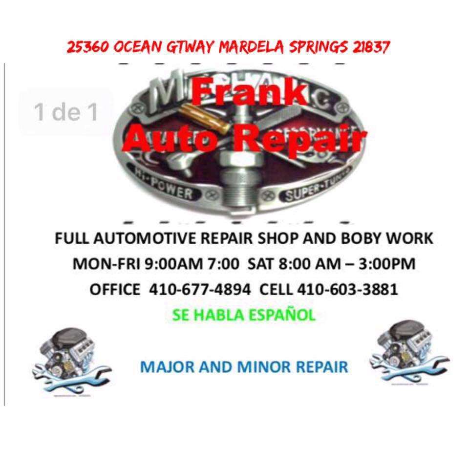 Frank Auto Repair | 25360 Ocean Gateway, Mardela Springs, MD 21837, USA | Phone: (410) 603-3881