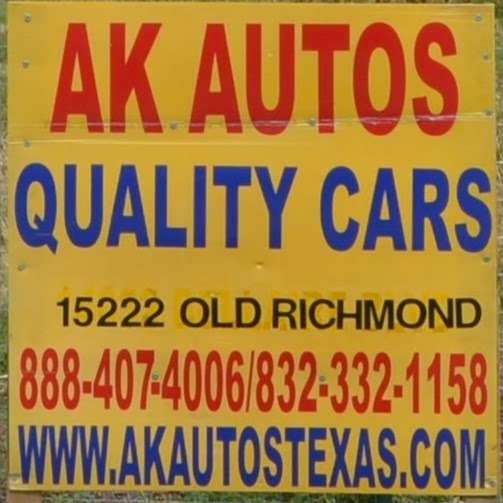 AK Autos | 15222 Old Richmond Rd, Sugar Land, TX 77498 | Phone: (888) 407-4006