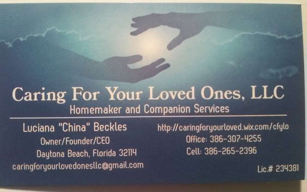 Caring For Your Loved Ones, LLC | 734 Madison Ave, Daytona Beach, FL 32114, USA | Phone: (386) 307-4255