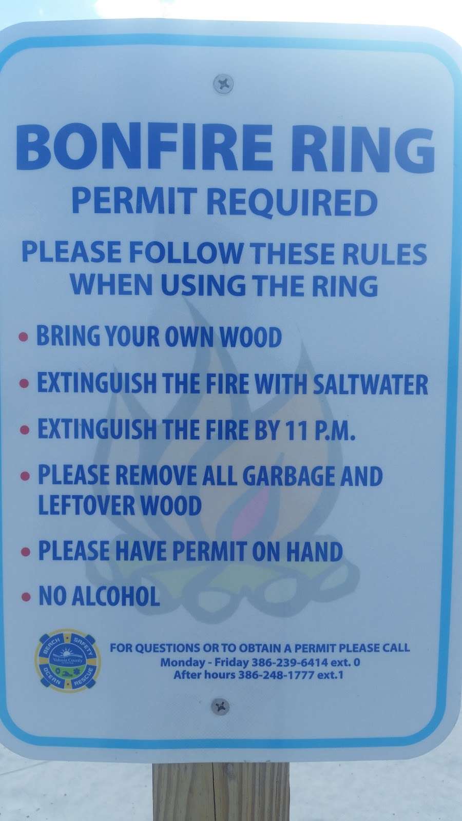 Volusia BEACHES FIRE PIT AREA | 1099 N Atlantic Ave, New Smyrna Beach, FL 32169, USA | Phone: (386) 239-7873