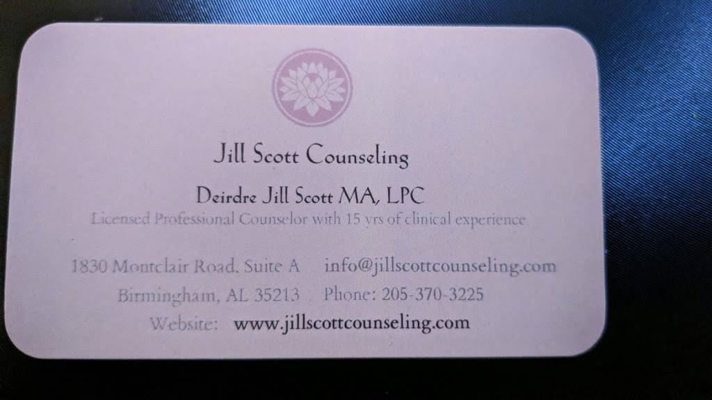 Jill Scott Counseling | 1830 Montclair Rd suite a, Irondale, AL 35210, USA | Phone: (205) 370-3225