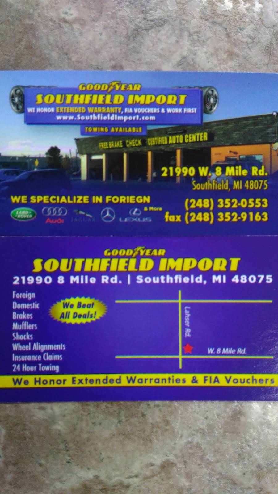 Southfield Import Auto Repair | 21990 Eight Mile Rd, Southfield, MI 48075, USA | Phone: (248) 352-0553