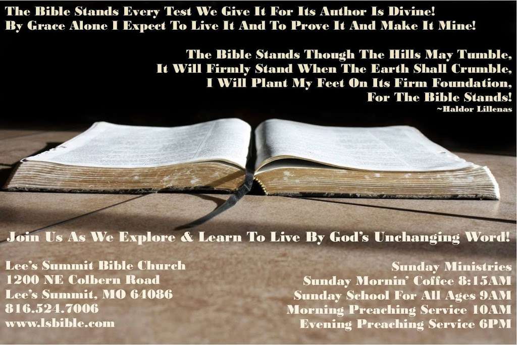 Lees Summit Bible Church | 1200 NE Colbern Rd, Lees Summit, MO 64086 | Phone: (816) 524-7006