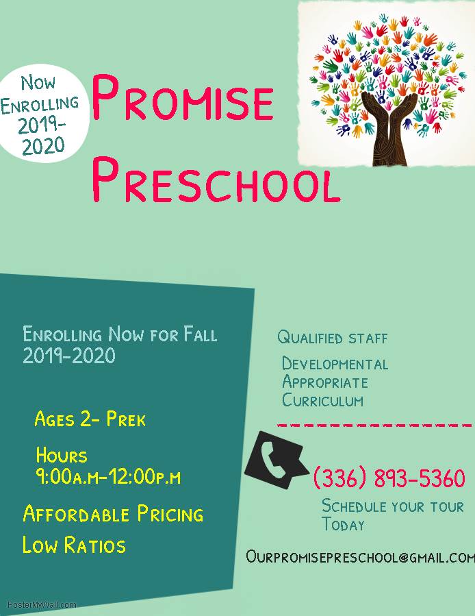 Promise Preschool A Cooperative Mission | 2130 Bethel Methodist Church Lane, Winston-Salem, NC 27103, USA | Phone: (336) 893-5360