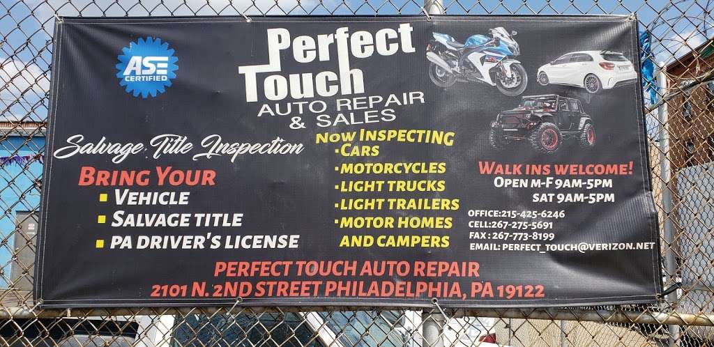 Perfect Touch Auto Repair & Sales | 2101 N 2nd St, Philadelphia, PA 19122, USA | Phone: (215) 425-6246