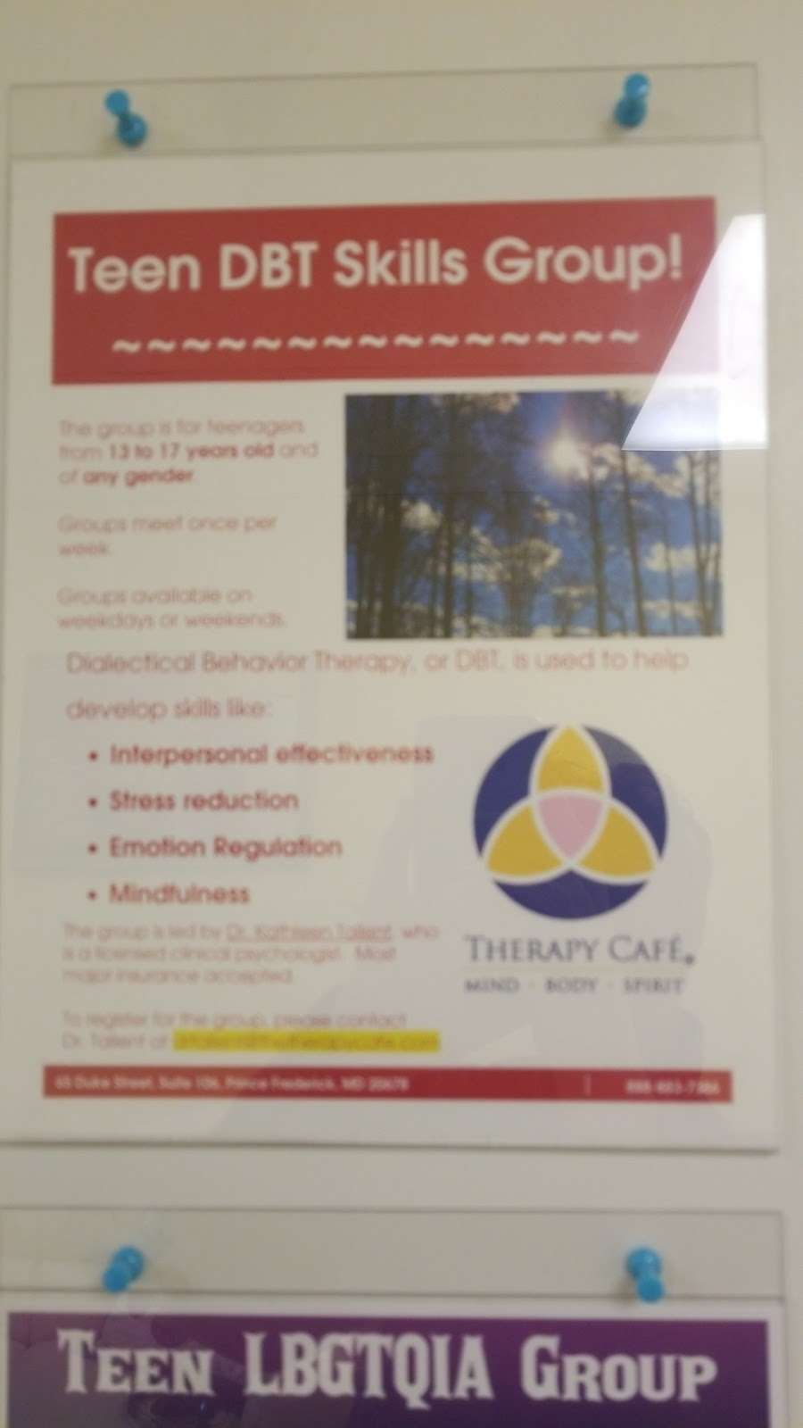 Therapy Cafe LLP | 65 Duke St #203, Prince Frederick, MD 20678, USA | Phone: (443) 295-8955