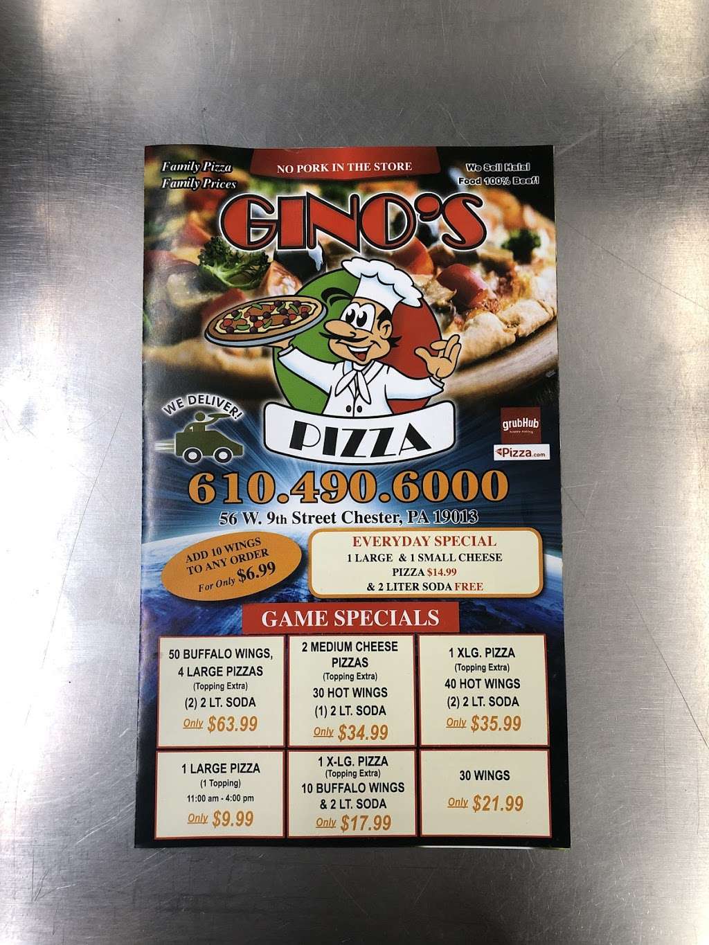 Ginos Pizza | 56 W 9th St, Chester, PA 19013, USA