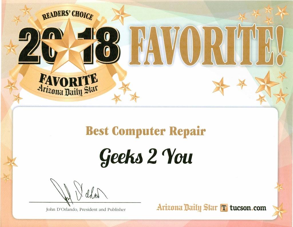 Geeks 2 You Computer Repair | 5671 N Oracle Rd #1107, Tucson, AZ 85704, USA | Phone: (520) 222-8000