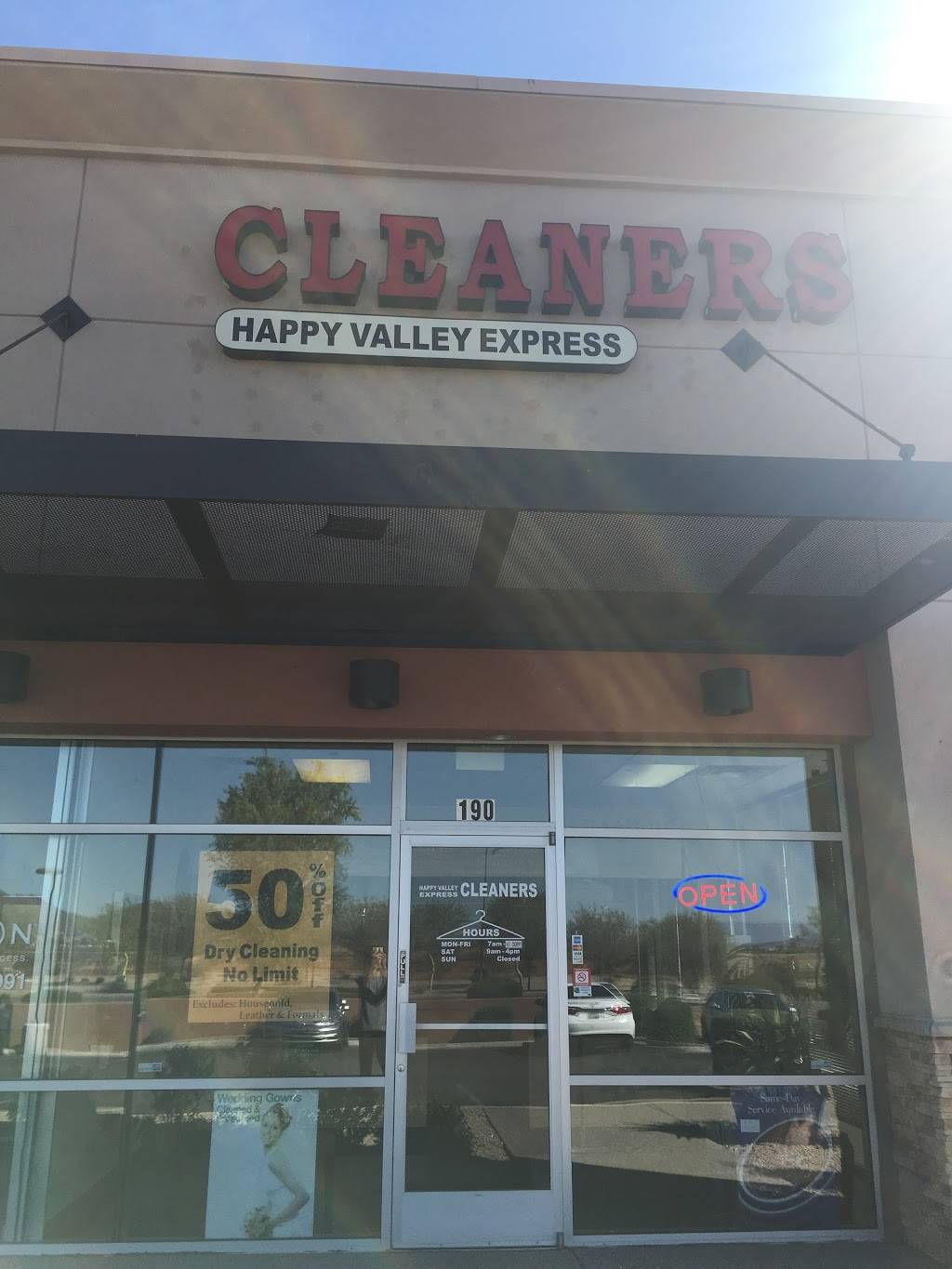 Happy Valley Express Cleaners | 2005 W Happy Valley Rd # 190, Phoenix, AZ 85085, USA | Phone: (623) 587-4640