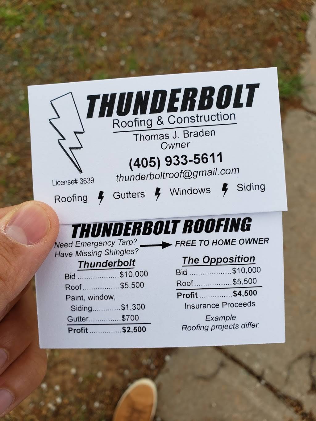 Thunderbolt Roofing and Construction | 6008 SE 85th St, Oklahoma City, OK 73135, USA | Phone: (405) 933-5611