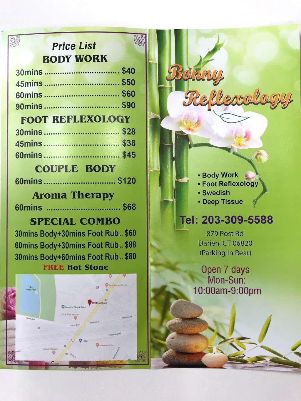 Bonny Reflexology | 879 Post Rd, Darien, CT 06820, USA | Phone: (203) 309-5588