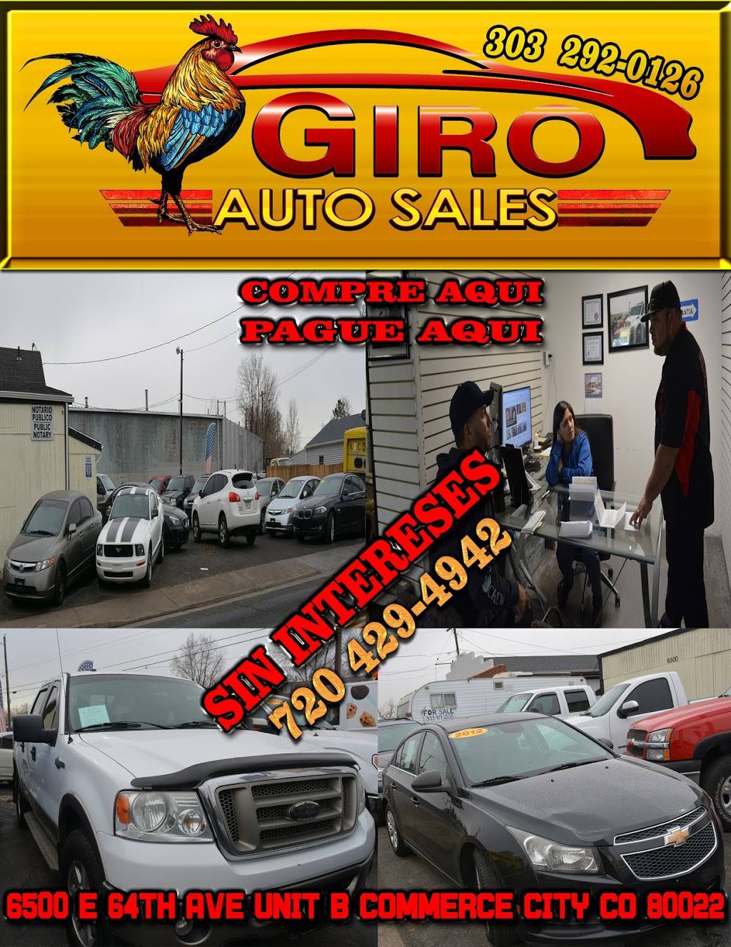 Auto Sales Giro | 6500 E 64th Ave Unit B, Commerce City, CO 80022, USA | Phone: (303) 292-0126