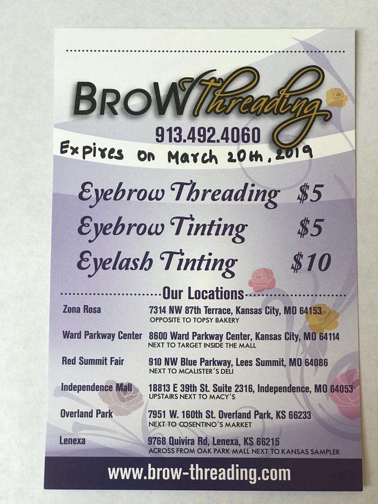 Brow Threading | 9768 Quivira Rd, Lenexa, KS 66215, USA | Phone: (913) 492-4060