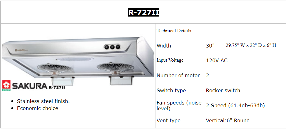 樱花牌抽油烟机 Sakura Rangehood H. A. C. United Trading Inc | 716 149th St, Whitestone, NY 11357, USA | Phone: (718) 747-6888