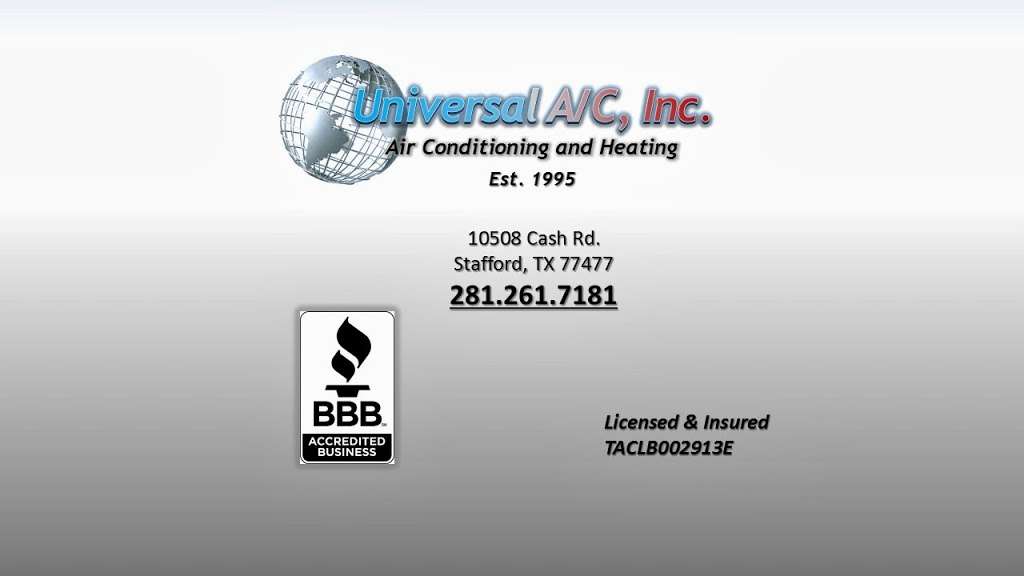 Universal A/C, Inc. | 10508 Cash Rd, Stafford, TX 77477, USA | Phone: (281) 261-7181