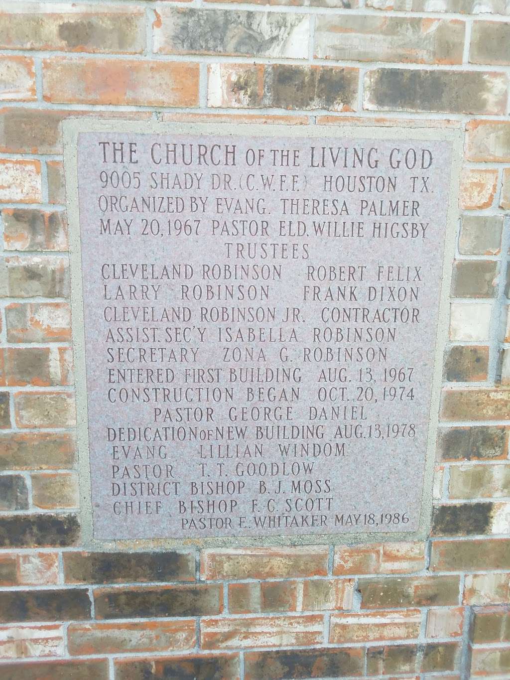 Church of-Living God CWFF | 9005 Shady Dr, Houston, TX 77016, USA | Phone: (713) 633-2798