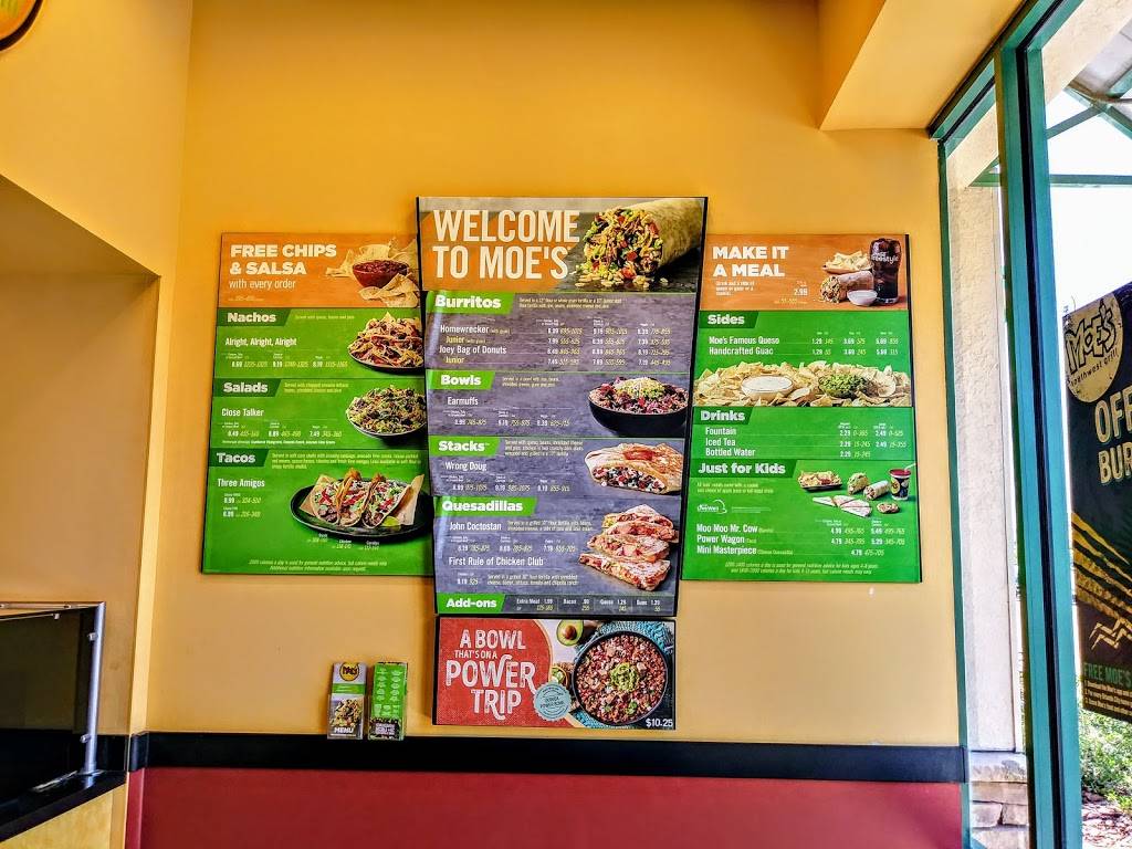 Moes Southwest Grill | 11062 International Dr, Orlando, FL 32821 | Phone: (407) 985-5808