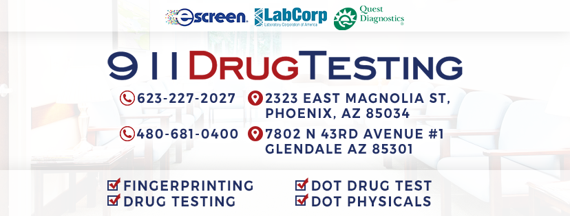 911 Drug Testing & Fingerprinting Glendale | 7802 N 43rd Ave #1, Glendale, AZ 85301, USA | Phone: (480) 681-0400