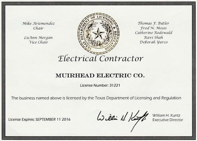 MUIRHEAD ELECTRIC CO. | 50 Mosley Rd, Willis, TX 77378 | Phone: (936) 827-3640