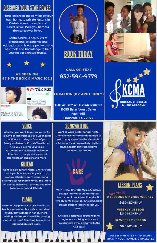 Kristal Cherelle Music Academy | 11655 Briar Forest Dr, Houston, TX 77077, USA | Phone: (832) 594-9779