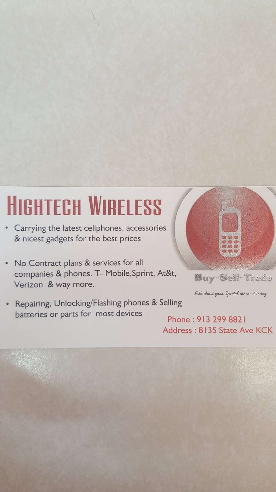 Hightech Wireless ( Used & New Phones,accessories & Repairs) | 8135 State Ave, Kansas City, KS 66112 | Phone: (913) 299-8821