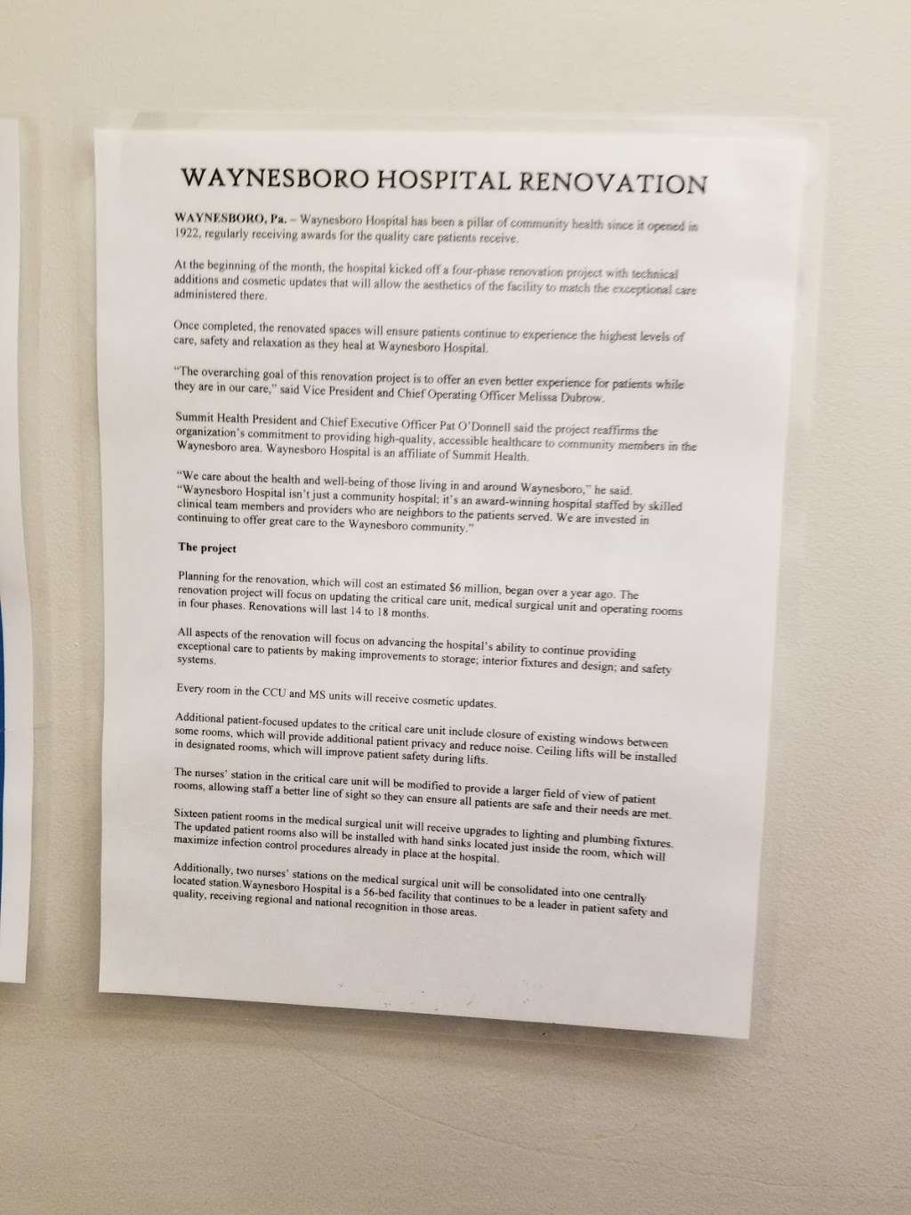 Waynesboro Hospital | 501 E Main St, Waynesboro, PA 17268, USA | Phone: (717) 765-4000