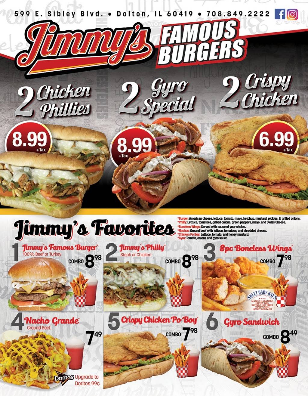 Jimmys Burgers - Dolton, IL | 599 Sibley Blvd, Dolton, IL 60419 | Phone: (708) 849-2222