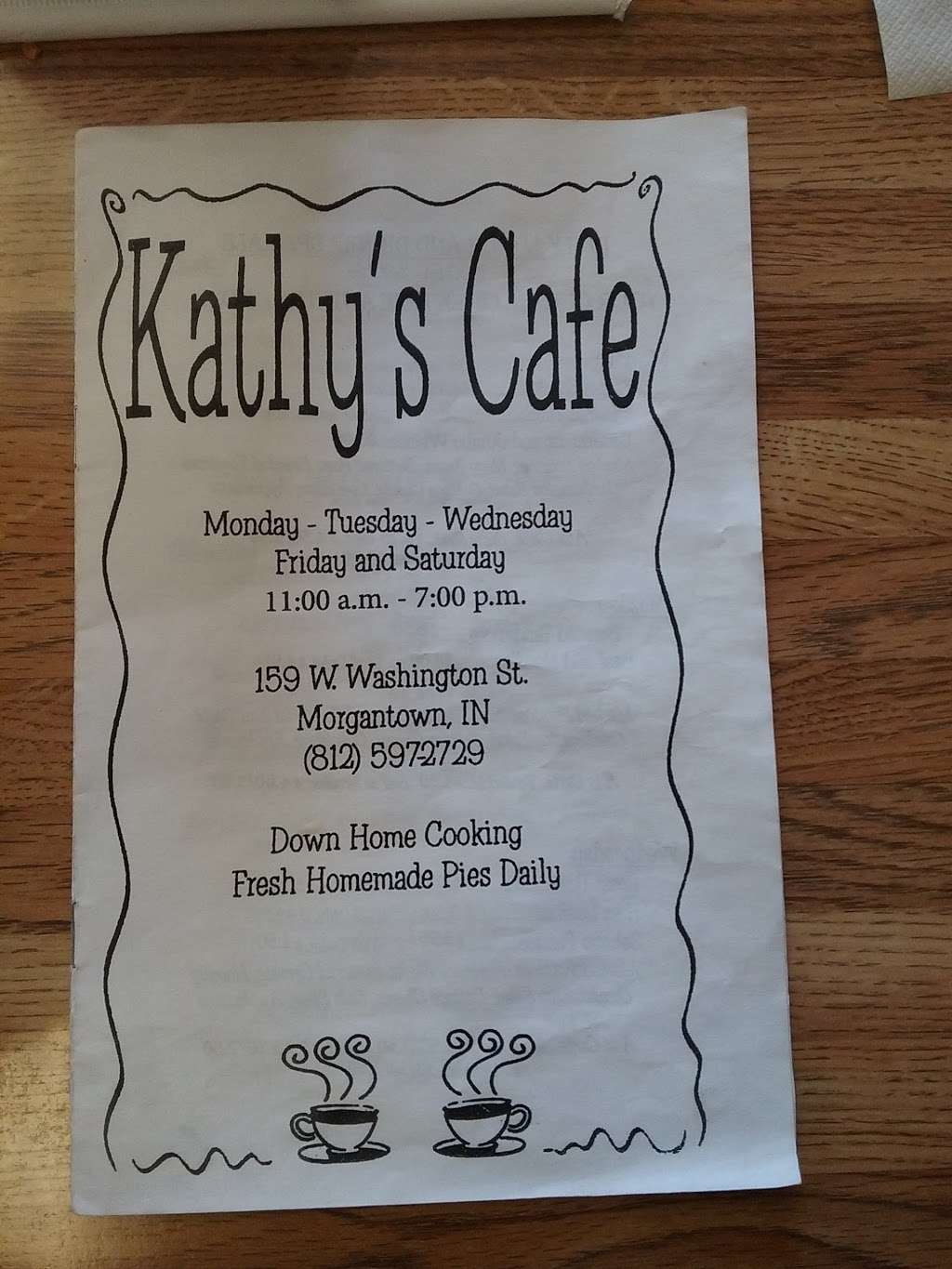 Kathys Cafe | 159 W Washington St, Morgantown, IN 46160 | Phone: (812) 597-2729