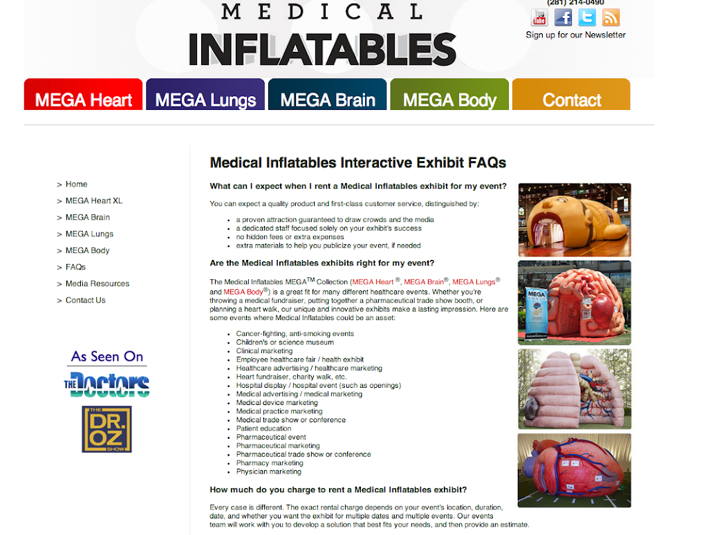 Medical Inflatables Exhibits, Inc. | 4615 Southwest Fwy #600, Houston, TX 77027, USA | Phone: (281) 214-0490