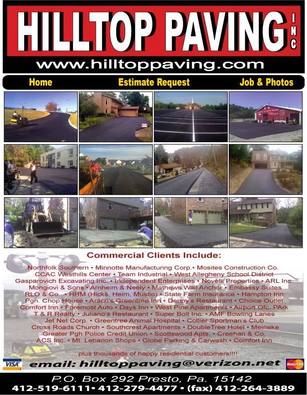 Hilltop Paving Inc. | 1 Presto-Sygan Rd, Presto, PA 15142, USA | Phone: (412) 519-6111