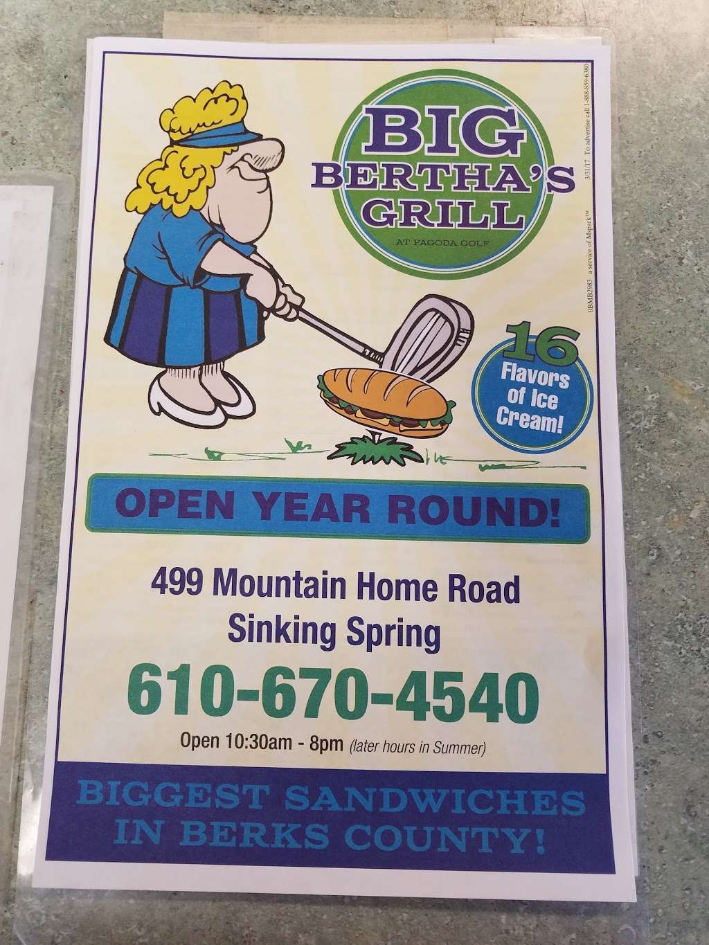 Big Berthas Grill | 499 Mountain Home Rd, South Heidelberg Township, PA 19608, USA | Phone: (610) 670-4540