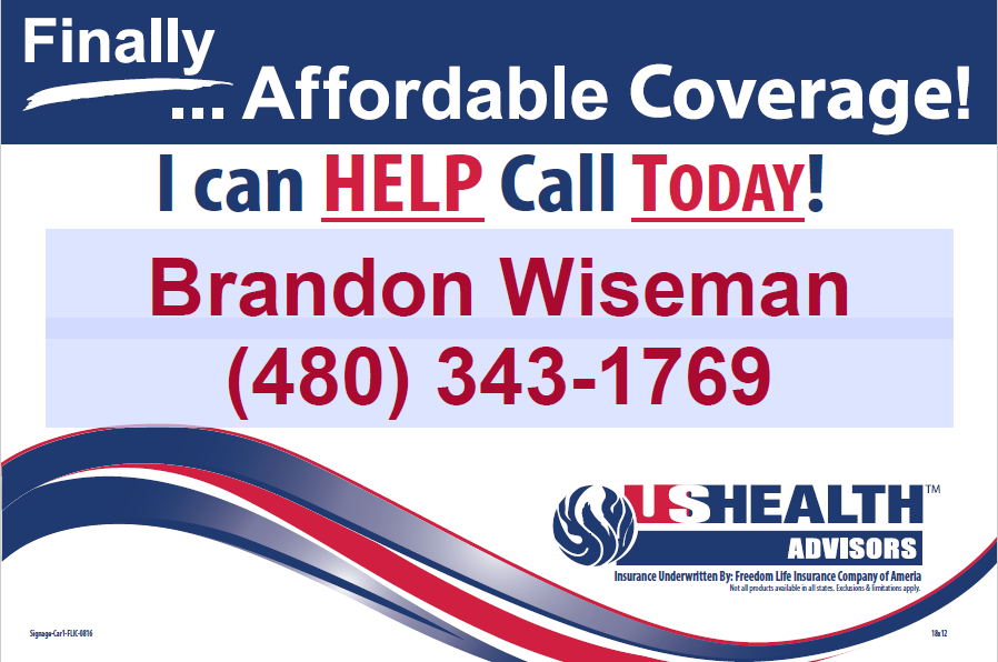 Brandon Wiseman Licensed Agent - USHEALTH ADVISORS | 9830 S. 51st St. Ste#A-124, Phoenix, AZ 85044, USA | Phone: (480) 343-1769
