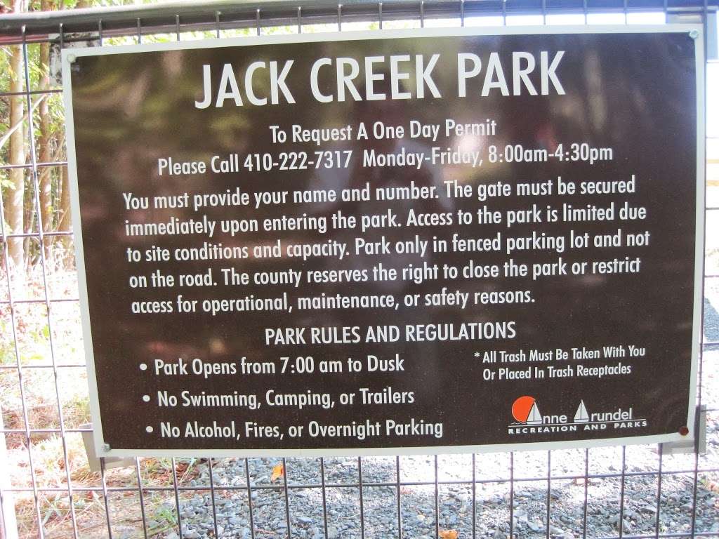 Jack Creek Park | 1600 Snug Harbor Rd, Shady Side, MD 20764, USA | Phone: (410) 222-7300