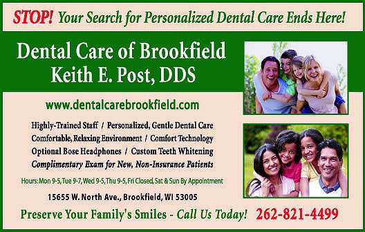 Keith E. Post DDS | 15655 W North Ave, Brookfield, WI 53005, USA | Phone: (262) 821-4499