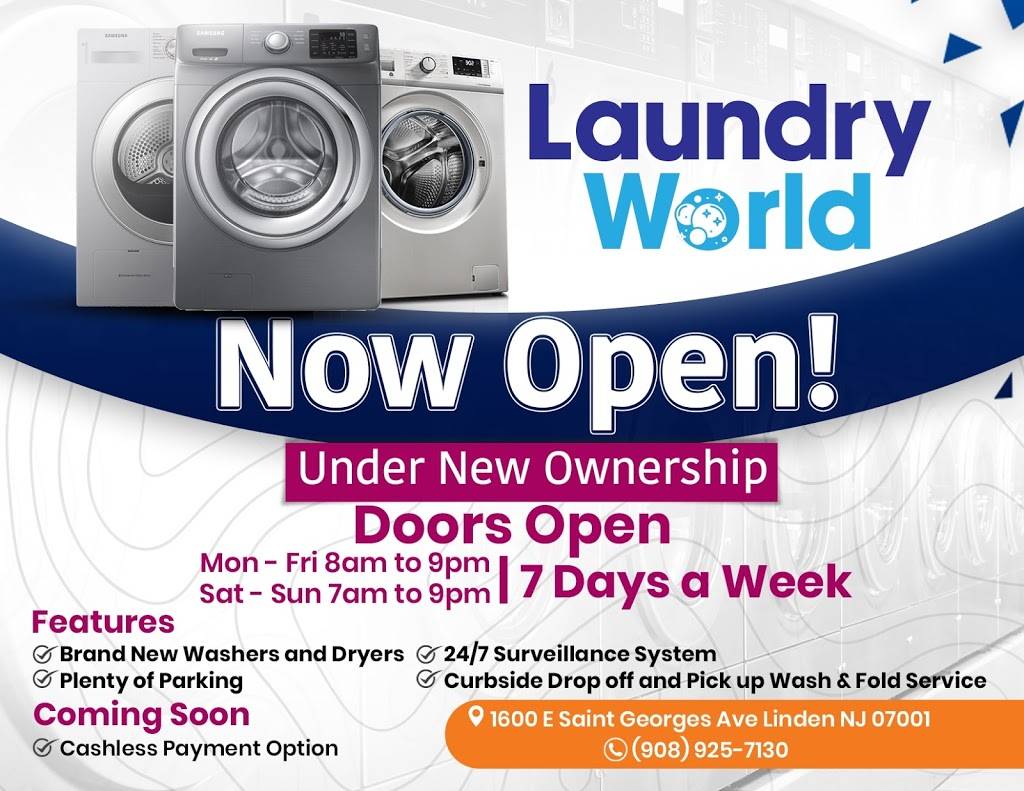 Linden Laundry World | 1600 E St Georges Ave Unit #8, Linden, NJ 07036, USA | Phone: (908) 925-7130