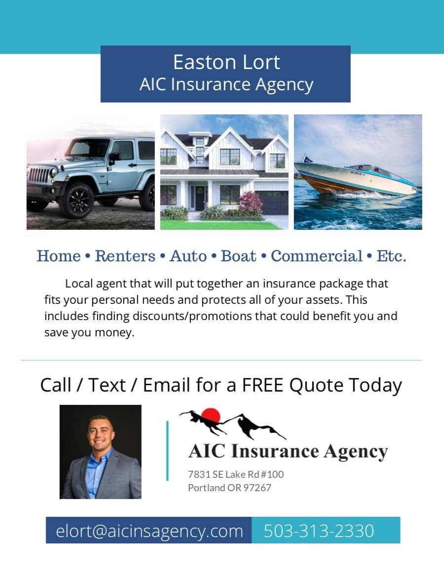 Easton Lort - AIC Insurance Agency | 7831 SE Lake Rd, Portland, OR 97267, USA | Phone: (503) 313-2330