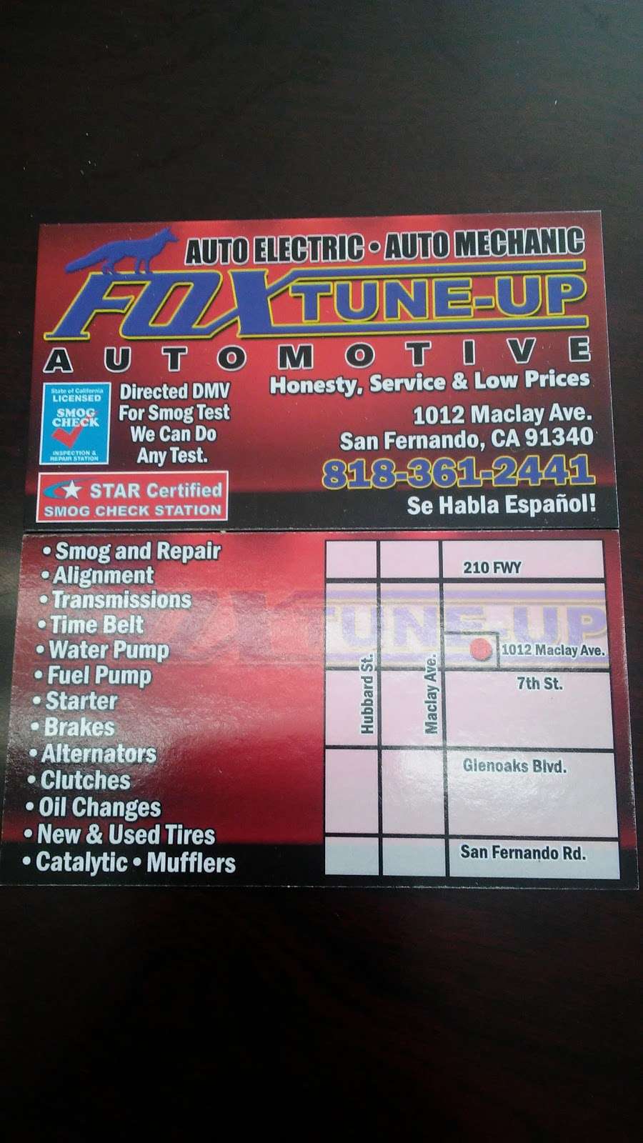 Fox Tune Up | 1012 N Maclay Ave, San Fernando, CA 91340, USA | Phone: (818) 361-2441