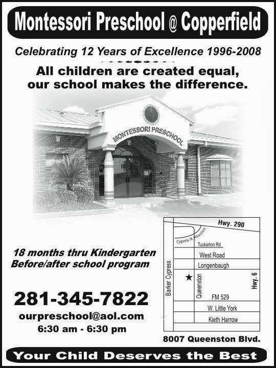 Montessori Preschool at Copperfield | 8007 Queenston Blvd, Houston, TX 77095, USA | Phone: (281) 345-7822