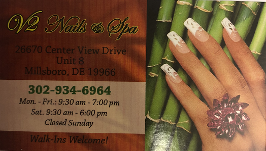 V2 Nail & Spa | 26670 Centerview Dr # 8, Millsboro, DE 19966, USA | Phone: (302) 934-6964