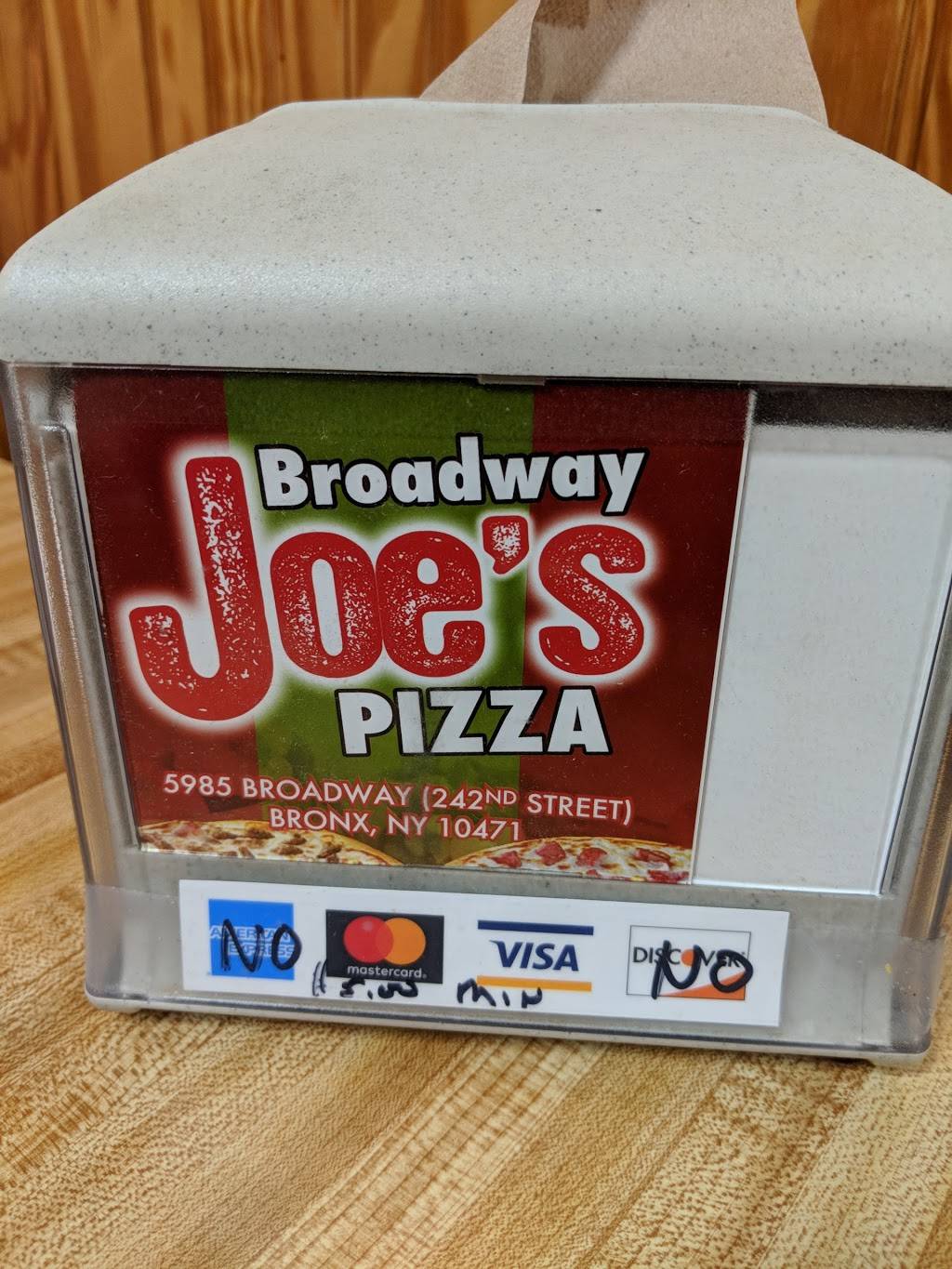 Broadway Joes Pizza | 5985 Broadway, The Bronx, NY 10471 | Phone: (718) 796-0376