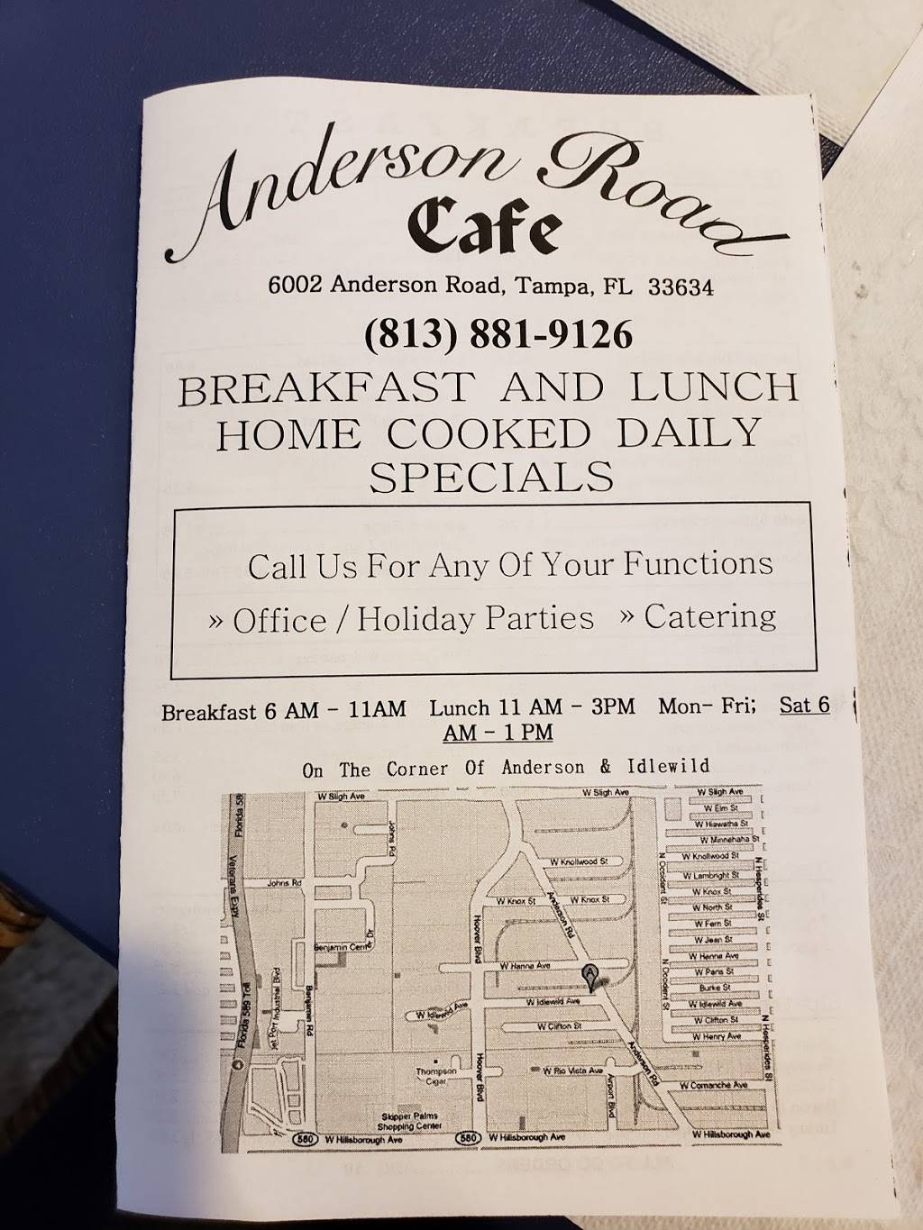 Anderson Road Cafe | 6002 Anderson Rd, Tampa, FL 33634, USA | Phone: (813) 881-9126