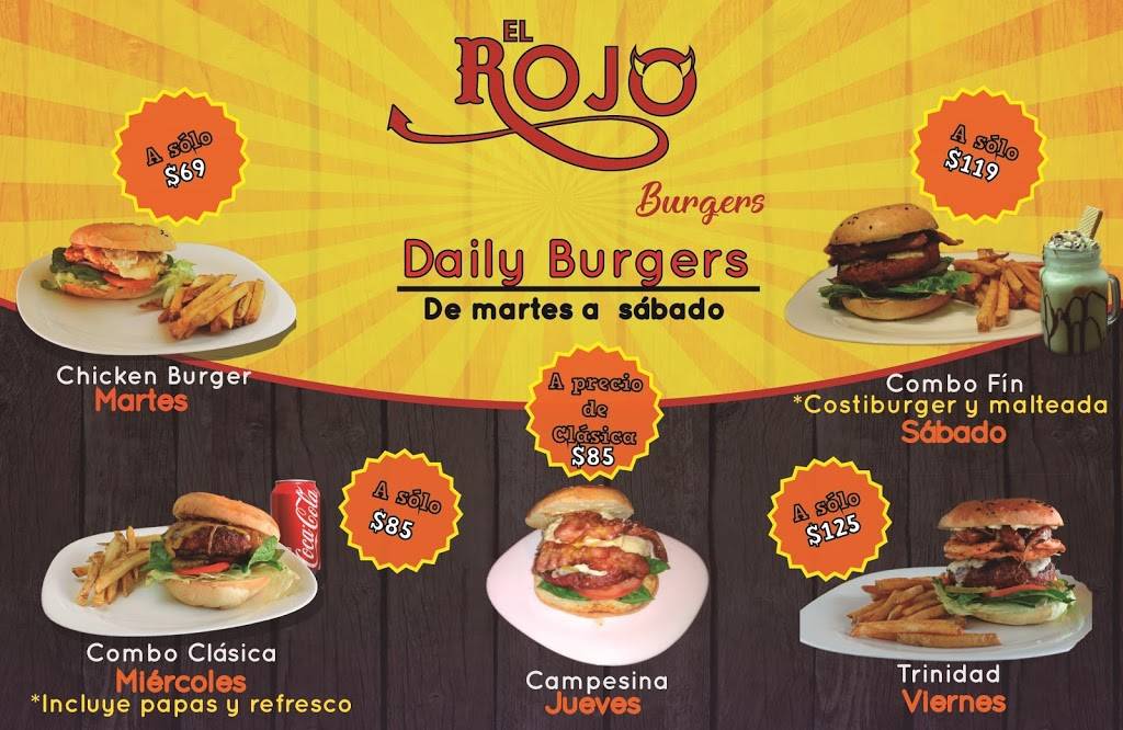 El Rojo Burgers | Blvrd Francisco Villarreal Torres No. 11204-26, Partido Senecú, 32459 Cd Juárez, Chih., Mexico | Phone: 656 666 8444