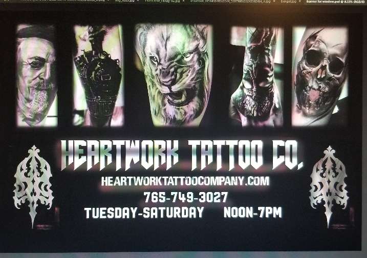 Heartwork Tattoo Company | 2307 E 10th St suite d, Anderson, IN 46012, USA | Phone: (765) 749-3027