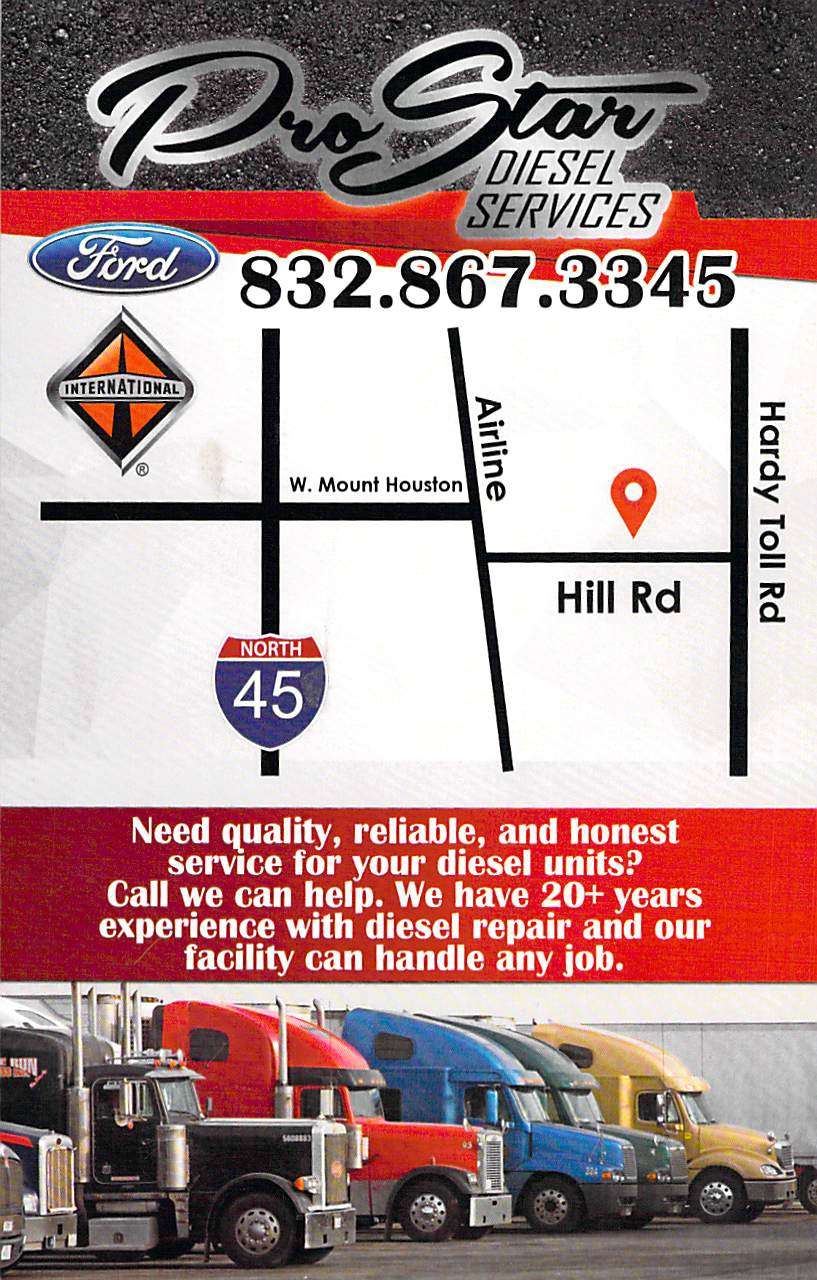 Pro Star Diesel | 819 Hill Rd, Houston, TX 77037 | Phone: (832) 867-3345