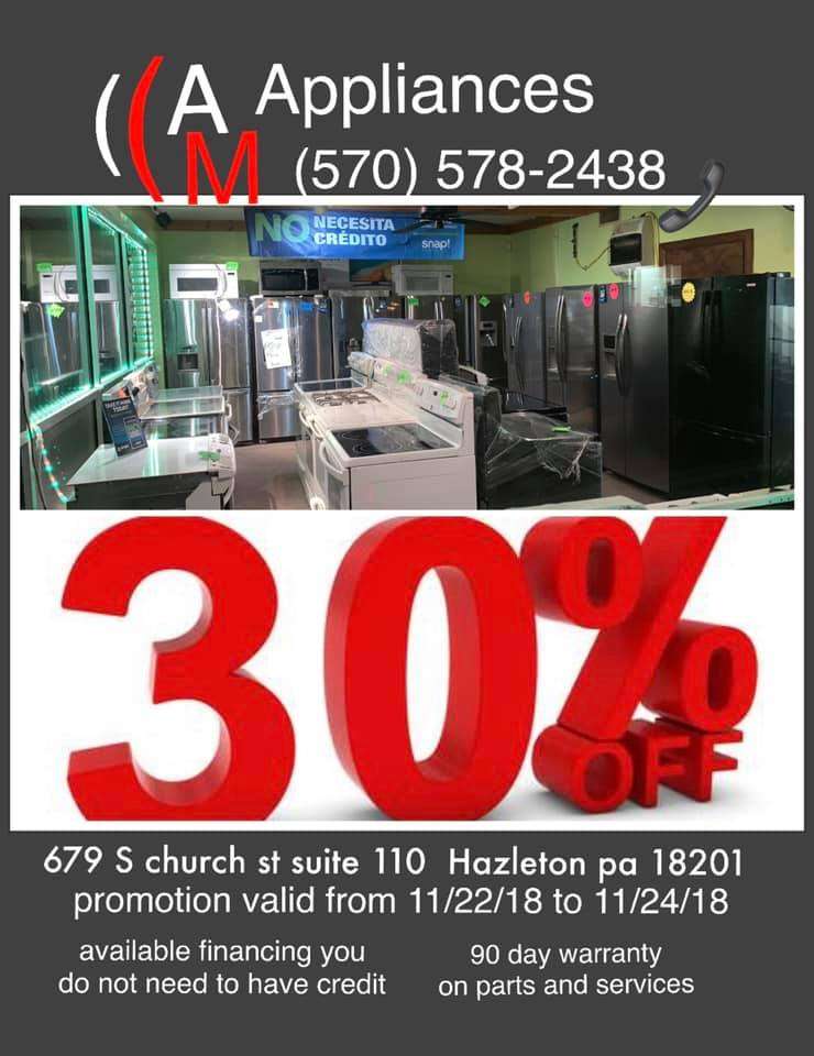 AM Appliances | 679 S Church St Suite 110, Hazleton, PA 18201, USA | Phone: (570) 578-2438