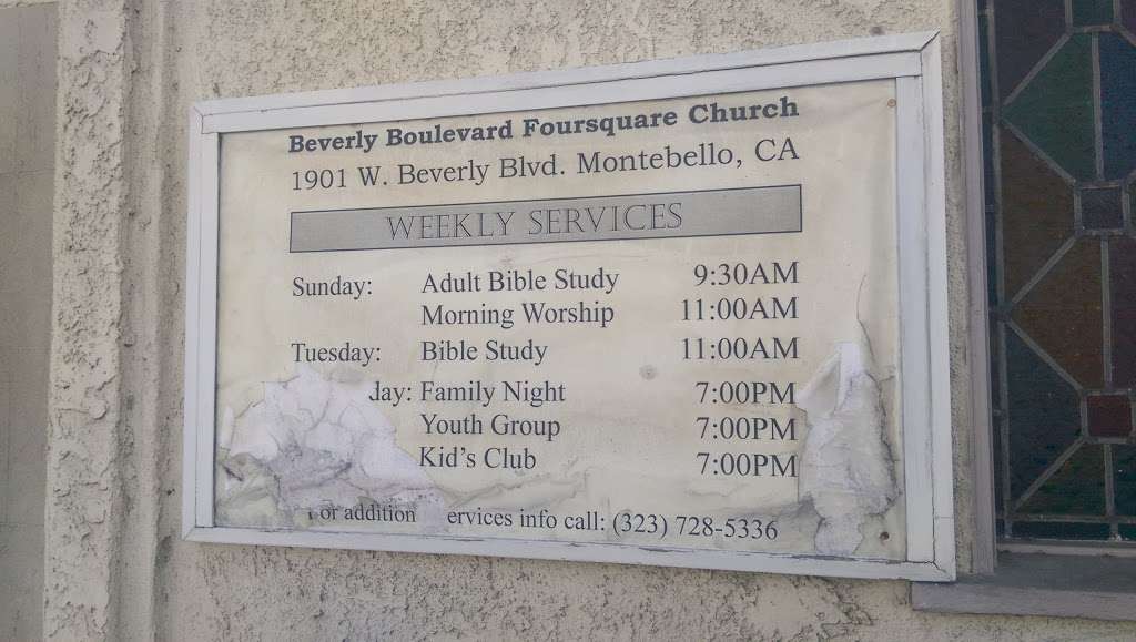 Beverly Boulevard Foursquare Church | 1901 W Beverly Blvd, Montebello, CA 90640 | Phone: (323) 728-5336