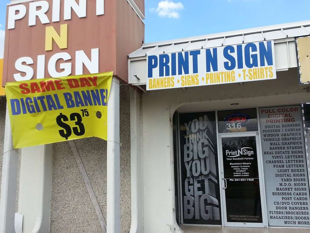 Print N Sign - Houston, Texas | 7350 Harwin Drive #316-A Between Hillcroft St. &, Fondren Rd, Houston, TX 77036, USA | Phone: (281) 501-1968