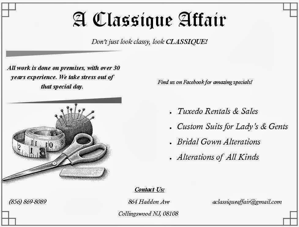A Classique Affair | 864 Haddon Ave, Collingswood, NJ 08108, USA | Phone: (856) 869-8089